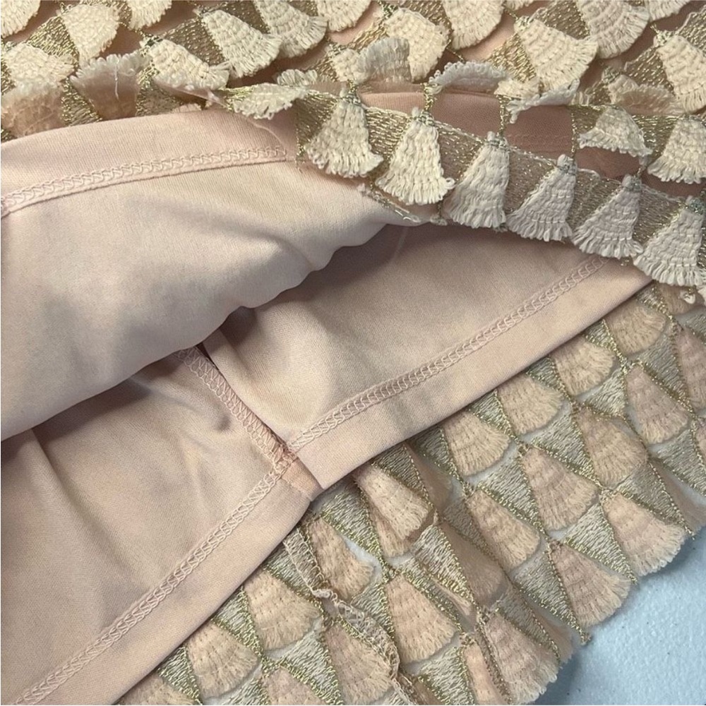 Lulu's Strapless Ruffle Textured Dress in Tan - Picture 13 of 16
